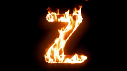 Poster - Letter Z Engulfed in Flames Showcasing Fiery Destruction at Night Generative AI