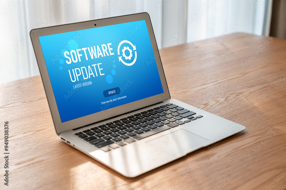 Software update on computer for modish version of device software ...