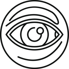Poster - simple yet captivating line art icon of a human eye, symbolizing observation, vision, and awareness
