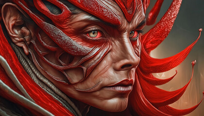 Wall Mural - Red Lady