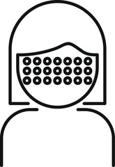 Poster - line drawing of a woman wearing virtual reality glasses experiencing the metaverse