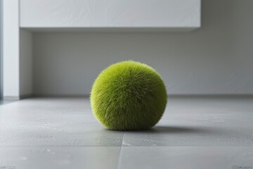 Wall Mural - Green Sphere on a Gray Floor