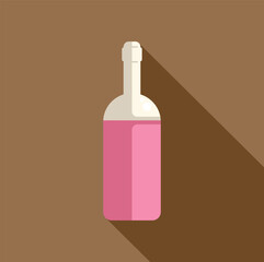 Canvas Print - Minimalist vector illustration featuring a pink wine bottle, ideal for showcasing beverage options or adding a touch of elegance to designs