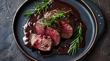 Roast venison with juniper berries