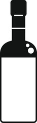 Sticker - Simple vector icon of a bottle with liquid inside and bubbles at the top