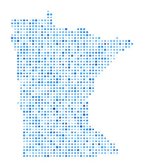 Wall Mural - Minnesota Dot Map. Us State Digital Style Shape. Minnesota vector image. Us State shape blue circular dots. Amazing vector illustration.