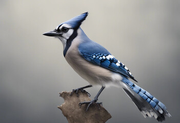 Wall Mural - Side view of a Blue Jay on transparency background