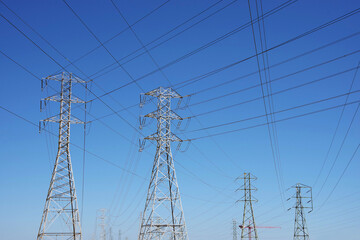 Wall Mural - Electricity towers landscape