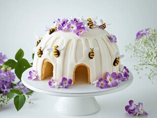 Poster - easter cake with flowers