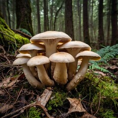 Many Mushrooms fungi fungi toadstool in the woods