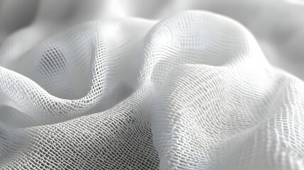 White Mesh Fabric Texture Background