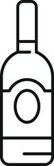 Poster - simple black and white vector icon of a bottle of wine, perfect for representing wine bars, vineyard