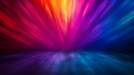 Sticker - Abstract Colorful Background with Blurred Light Rays