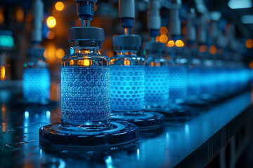 Aufkleber - A new technology being tested in a laboratory, representing innovation and scientific progress. Concept of experimental development and technological research.