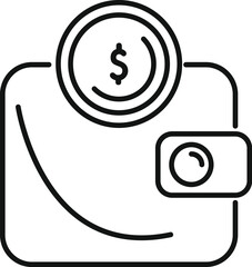 Poster - simple vector showing a wallet losing money, great for topics like bankruptcy or poverty
