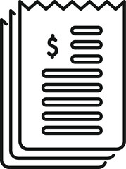 Sticker - Simple vector icon of a stack of paper bills, representing expenses, payments, and budgeting