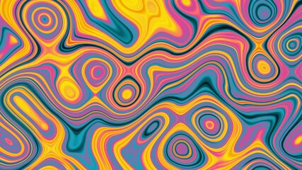 Wall Mural - Abstract liquid motion background. Fluid colorful psychedelic smooth backdrop. Multicolored gradient graphic element.