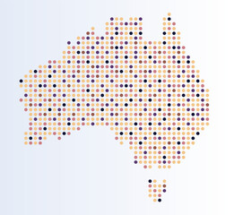 Sticker - Map of Australia from dots