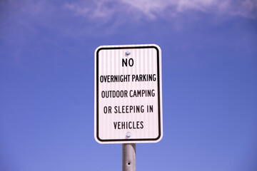 no overnight parking sign
