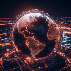 Wall Mural - Global Security: Protecting Your Digital World with Unbreakable Chains