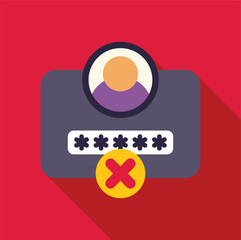 Fototapete - System is showing a wrong password notification while a user is trying to log in