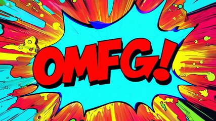 Poster - Vibrant OMFG Comic Explosion With Bold Exciting Letters Generative AI