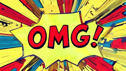 Poster - Bold Comic-Style OMG Explosion in Bright Colors Generative AI