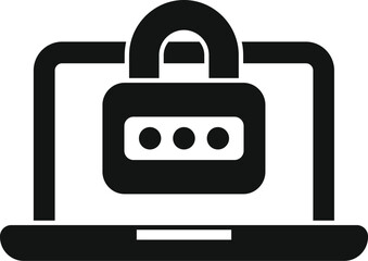 Poster - laptop is showing password protection with combination lock on the screen