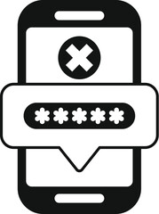 Poster - simple vector icon representing the concept of incorrect password input