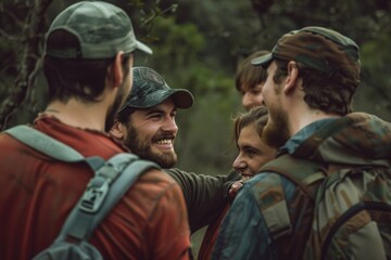 Wall Mural - Group of men standing next to each other