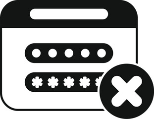 Poster - Simple vector icon representing the concept of failed login attempt