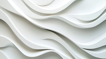 Fototapete - Wavy lines in varying thicknesses on a white background, presenting an abstract and artistic minimalist pattern.