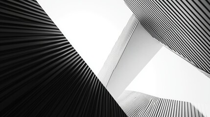 Aufkleber - Abstract black lines on a white background, forming geometric shapes and patterns in a minimalist design.