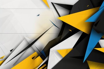 Poster - A close-up shot of a wall covered in yellow and black triangular patterns