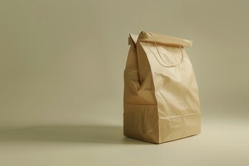 Poster - A brown paper bag sitting on a table, perfect for everyday use or as a prop in your creative project