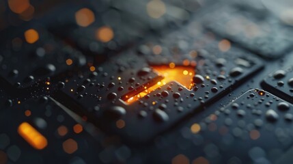 Poster - Droplets on computer keys, macro photography