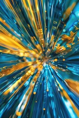 Aufkleber - Blue and yellow abstract background with music notes