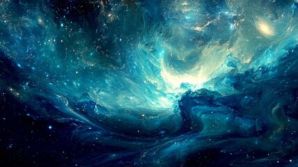 Wall Mural - A mesmerizing cosmic scene that showcases the beauty of the universe. This stunning image features vibrant colors and swirling patterns. Perfect for space lovers or artistic projects. AI