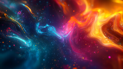 Wall Mural - Dynamic Abstract Neon Light Swirls in Vibrant Motion Design