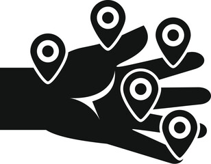 Poster - this simple icon represents travel planning and destination selection