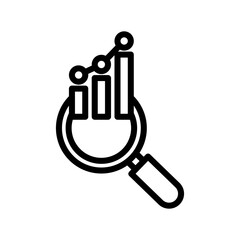 Poster - research data analytics icon line vector design