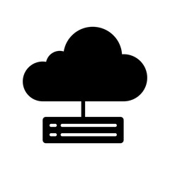 Poster - cloud database icon Solid vector design