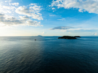 Top view Sea Shore at Phuket Thailand beautiful seacoast and open sea in summer season, Nature environment and Travel background