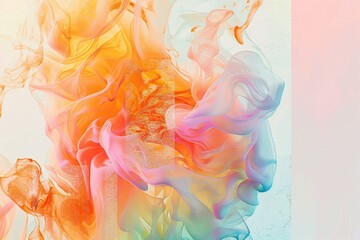 Poster - a close-up shot of a vibrant and colorful liquid substance, great for science and education visuals