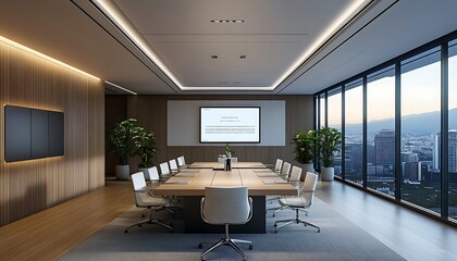 Leinwandbilder - Corporate Meeting Room with Inclusive Technology Featuring AI-Driven Translation Services and Accessibility Options, Modern and Equitable Design, Photo Realistic