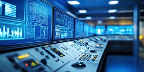 Poster - Supervisory control and data acquisition system technology for monitoring and controlling processes. Concept SCADA Systems, Industrial Automation, Process Monitoring, Control Systems