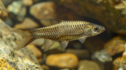 Close-Up of a Fish Swimming in a River