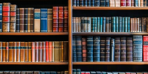 Wall Mural - library shelves with books