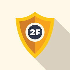 Sticker - Yellow shield is protecting a two factor authentication symbol, suggesting strong cybersecurity