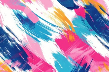 Poster - Colorful abstract painting on a white background with geometric shapes and vibrant colors